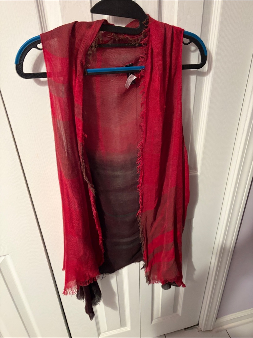 Red Lightweight Open Front Women's Vest